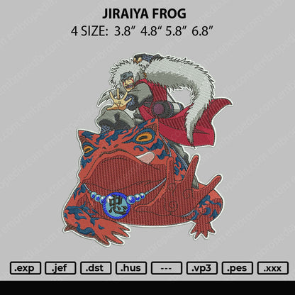 Jiraiya Frog Embroidery File 4 size