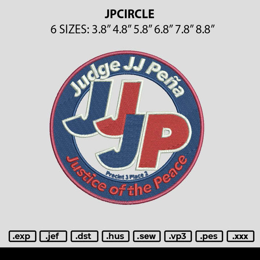 Jpcircle Embroidery File 6 sizes