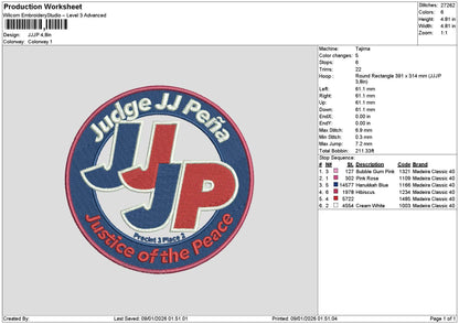 Jpcircle Embroidery File 6 sizes