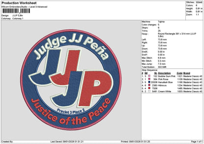 Jpcircle Embroidery File 6 sizes