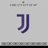 JJ Logo Embroidery File 6 sizes