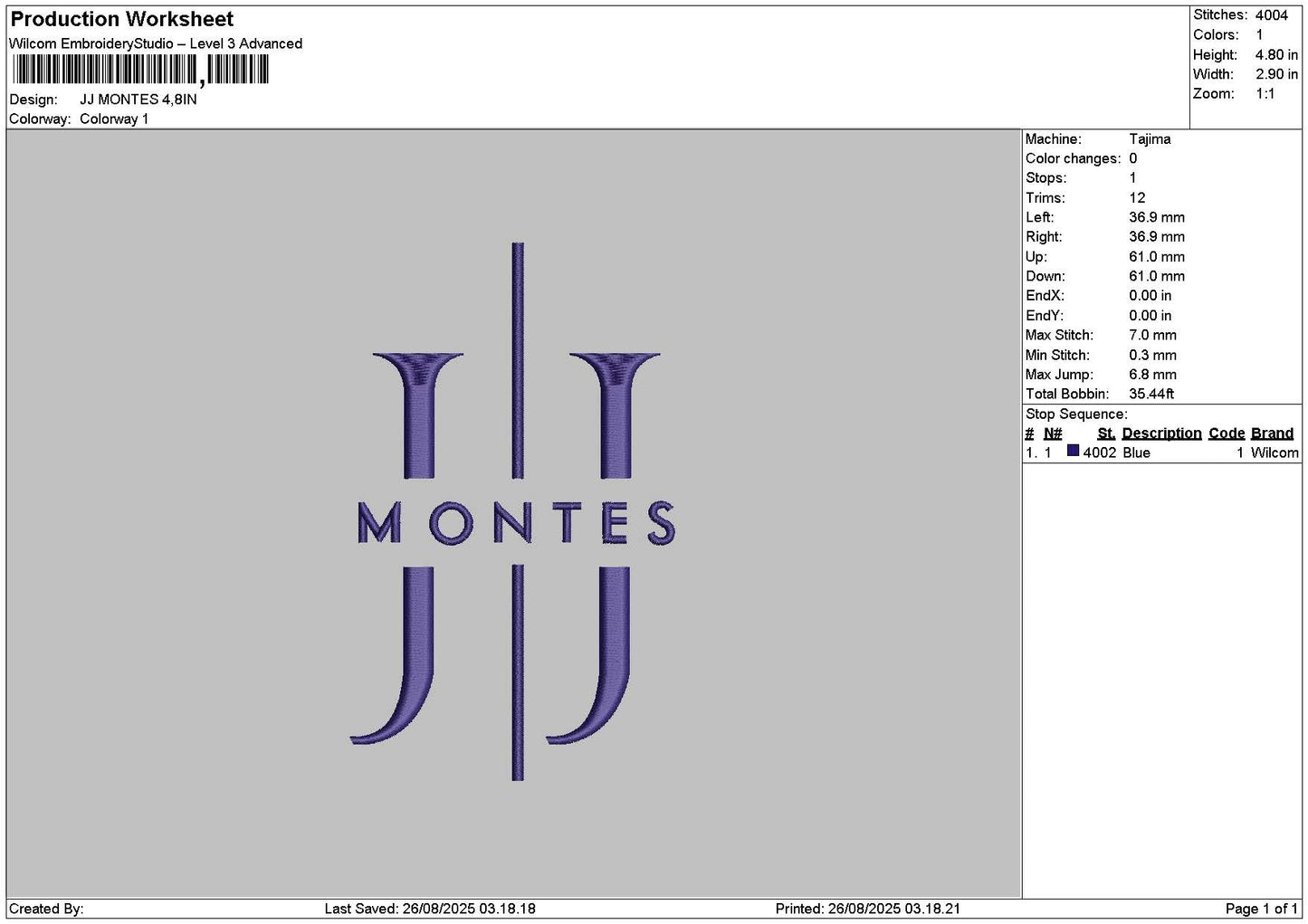 Montestext Embroidery File 6 sizes
