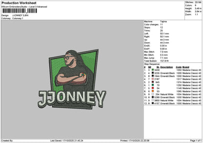 Jjoneytext Embroidery File 6 sizes