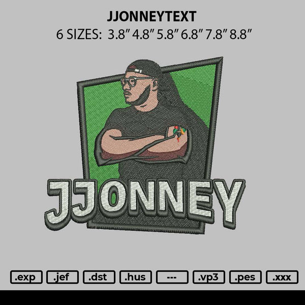 Jjoneytext Embroidery File 6 sizes