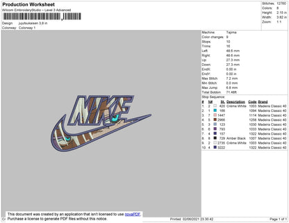 Nike Jujutsukaisen Embroidery File 4 size