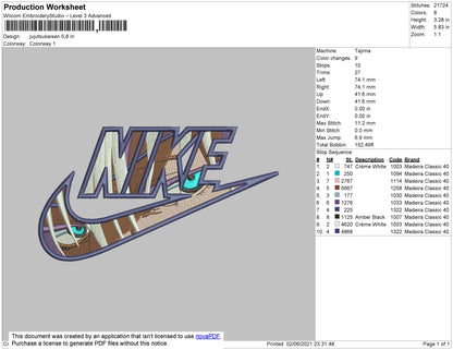 Nike Jujutsukaisen Embroidery File 4 size