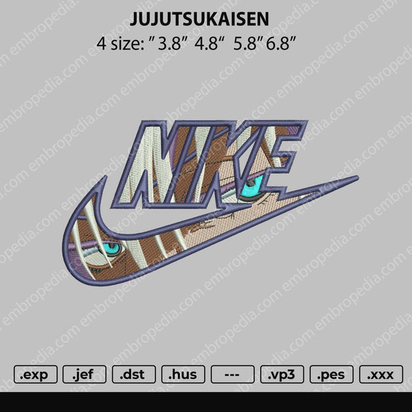 Nike Jujutsukaisen Embroidery File 4 size