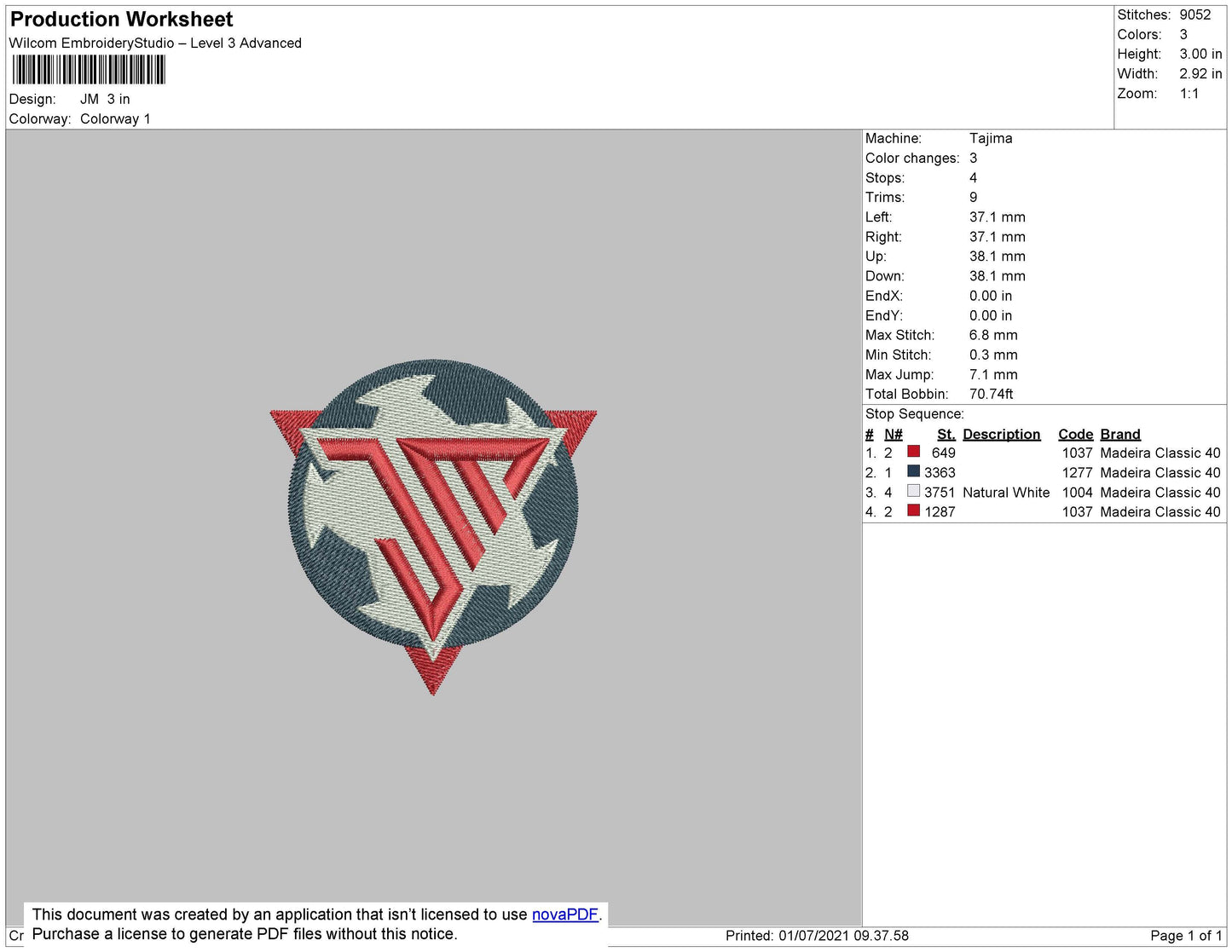 JM Embroidery File 4 size