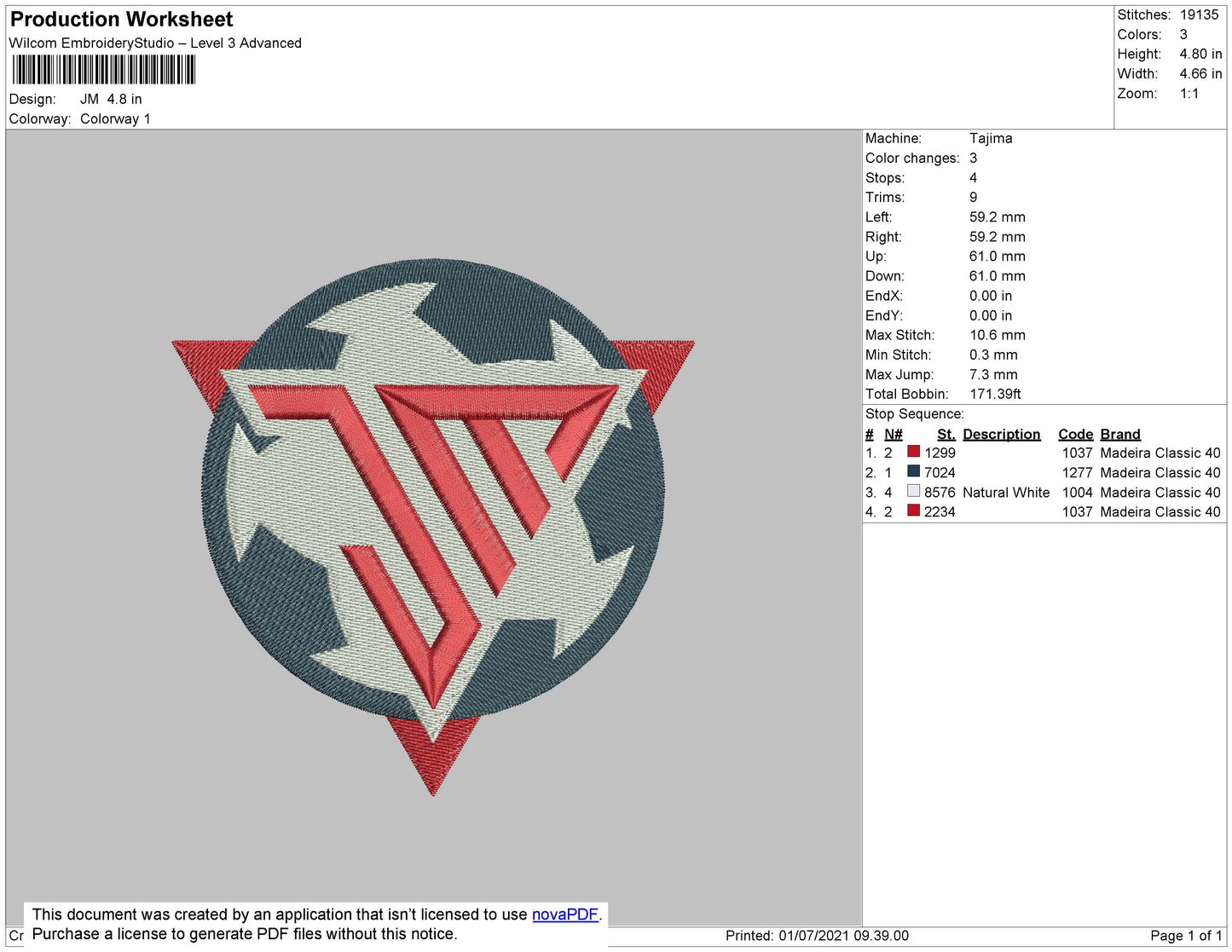 JM Embroidery File 4 size