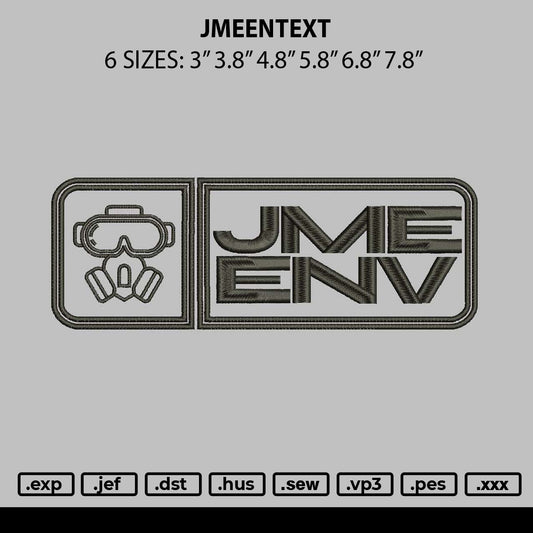 Jmeenvtext Embroidery File 6 sizes