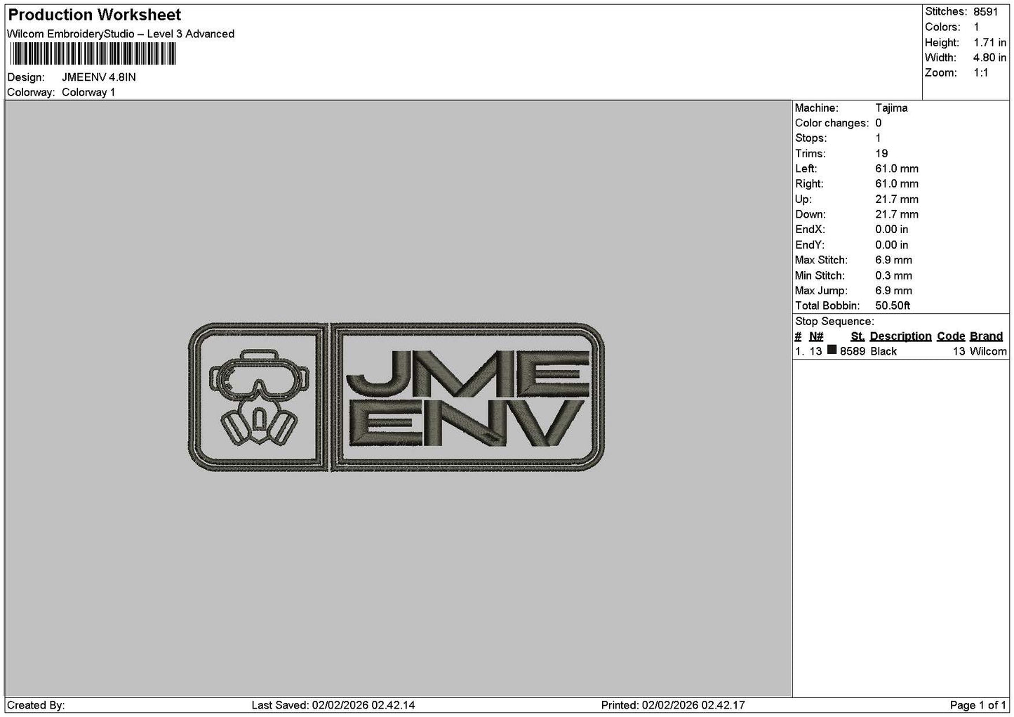 Jmeenvtext Embroidery File 6 sizes