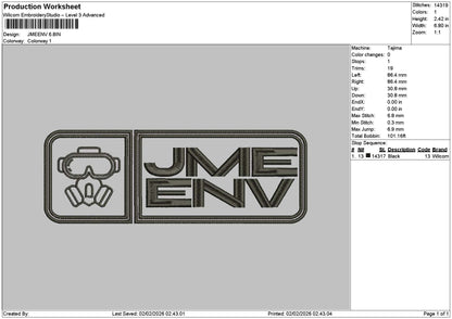 Jmeenvtext Embroidery File 6 sizes