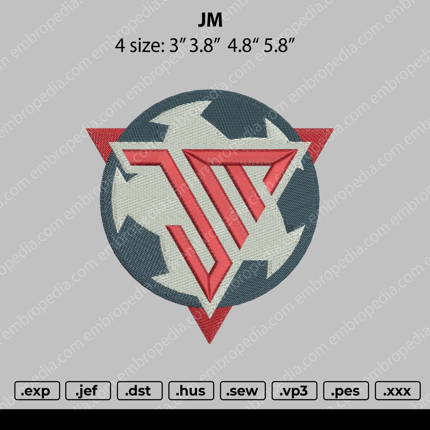 JM Embroidery File 4 size