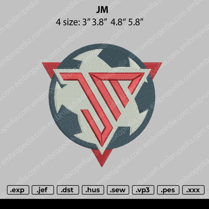 JM Embroidery File 4 size