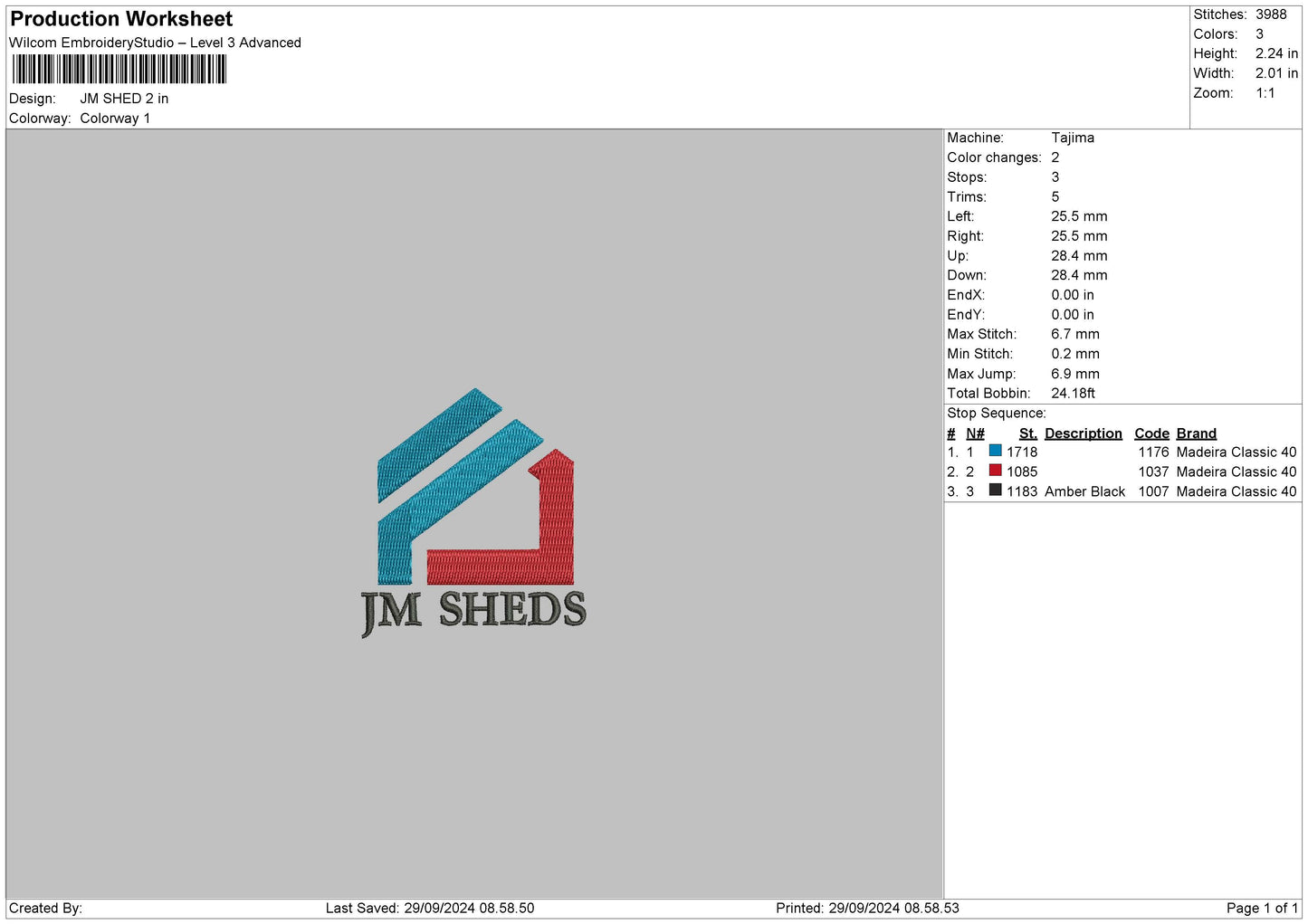 Shedtext Embroidery File 6 sizes