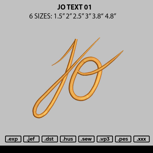 Jotext 01 Embroidery File 6 sizes