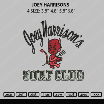 Joey Harrions Embroidery File 4 sizes