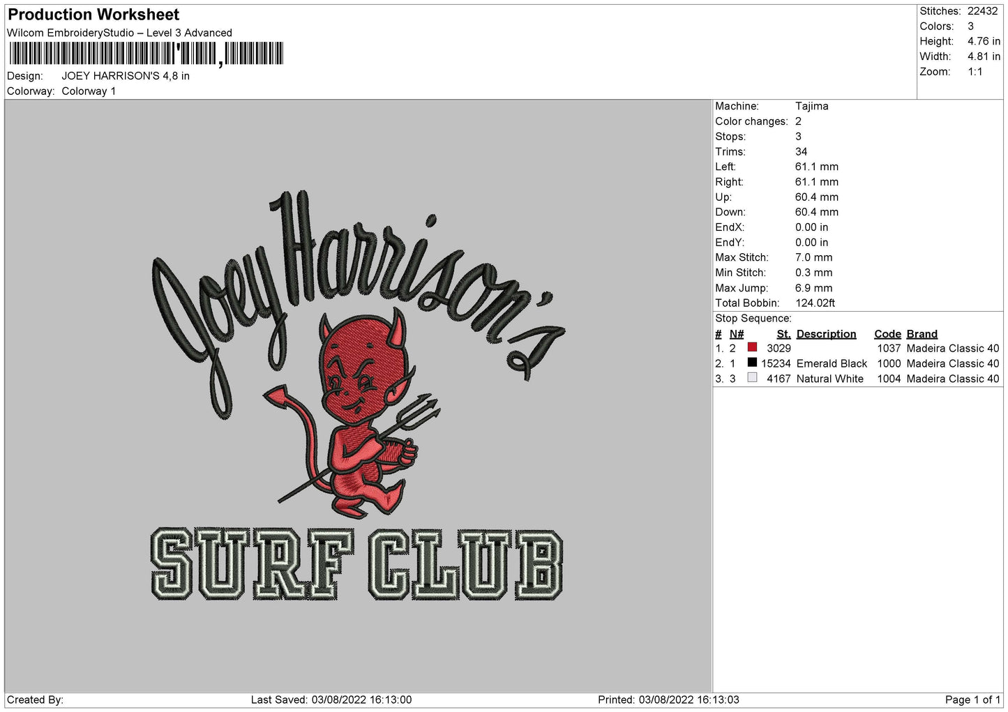 Joey Harrions Embroidery File 4 sizes