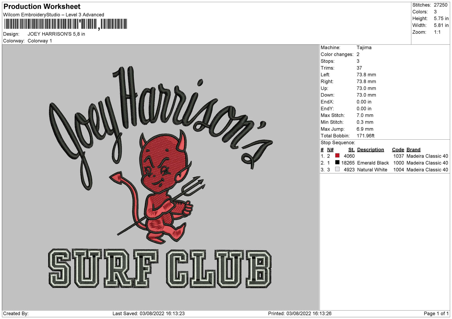 Joey Harrions Embroidery File 4 sizes