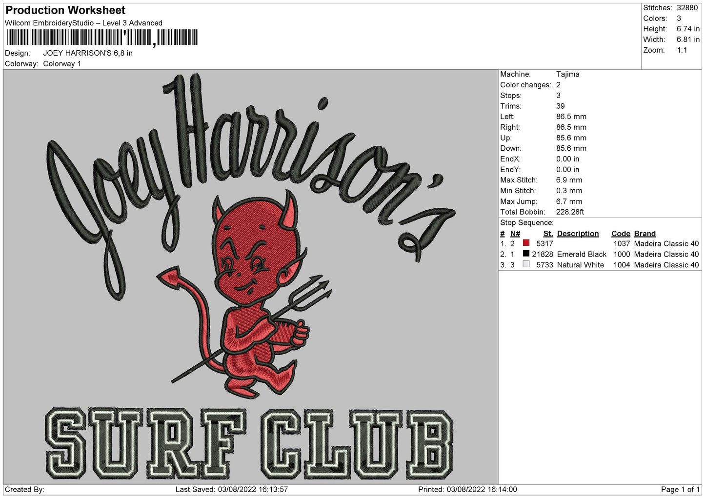 Joey Harrions Embroidery File 4 sizes