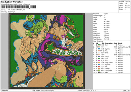 Jojo Rectangle Embroidery File 4 size
