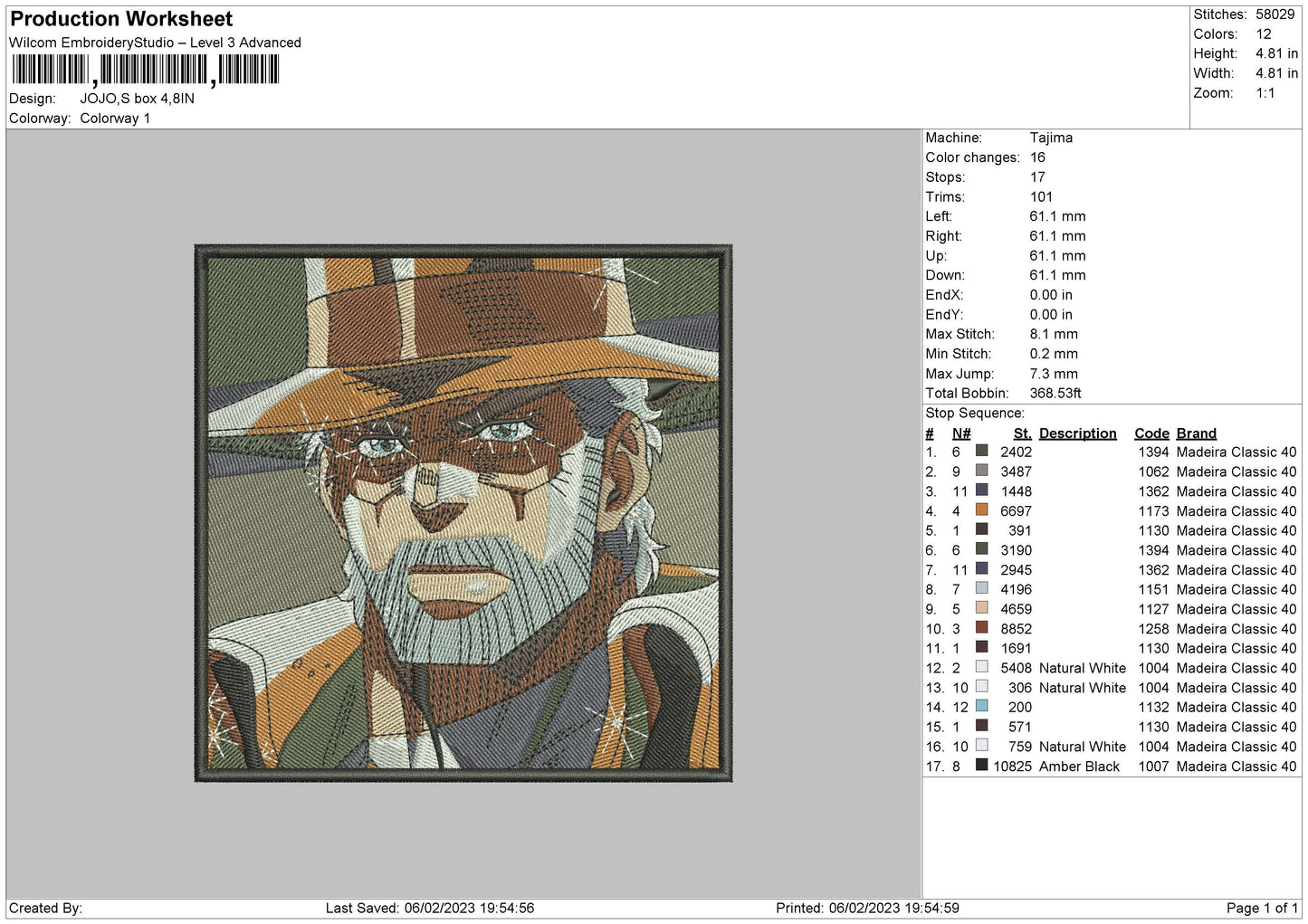 Jojo Box02 Embroidery File 6 sizes