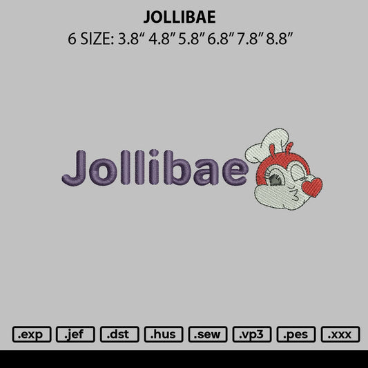 Jollibae Embroidery File 6 sizes