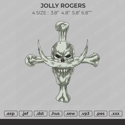 Jolly Rogers Embroidery File 4 size