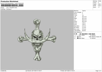 Jolly Rogers Embroidery File 4 size