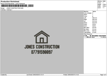 Jonestext Embroidery File 6 sizes