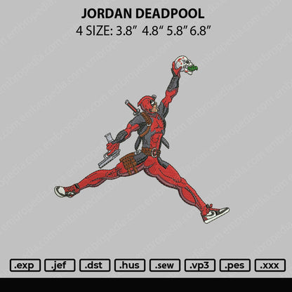 Jordan Deadpool Embroidery File 4 size