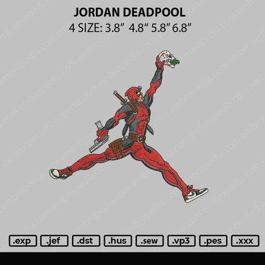 Jordan Deadpool Embroidery File 4 size
