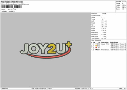 Joy Text 2109 Embroidery Machine Design File 6 sizes