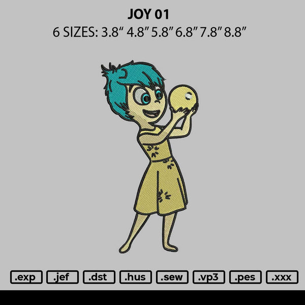 Joy 01 Embroidery File 6 sizes