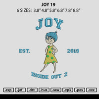 Joy 19 Embroidery File 6 sizes