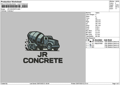 Concretetext Embroidery File 6 sizes