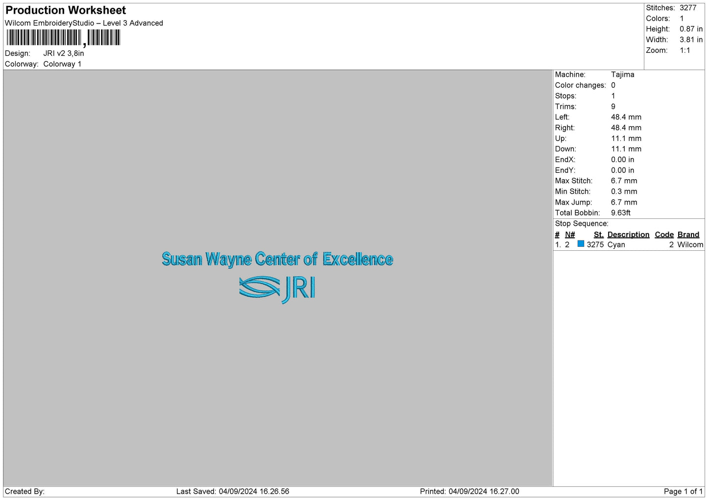Jri Text v2 Embroidery File 6 sizes