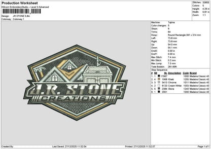 Stonetext Embroidery File 6 sizes