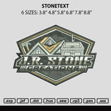 Stonetext Embroidery File 6 sizes