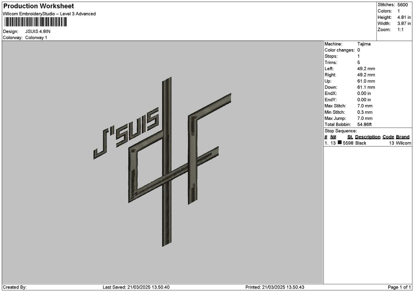 Jsuistext Embroidery File 6 sizes