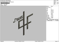 Jsuistext Embroidery File 6 sizes