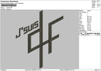 Jsuistext Embroidery File 6 sizes