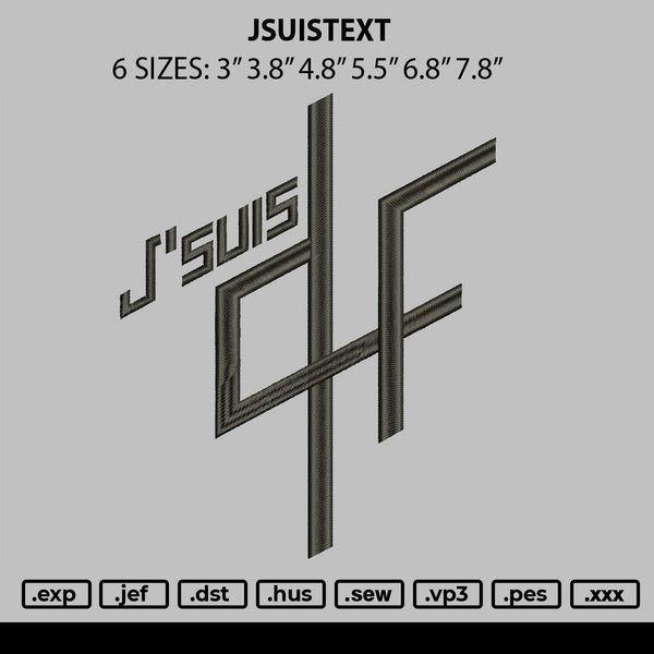 Jsuistext Embroidery File 6 sizes