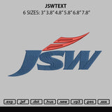 Jswtext Embroidery File 6 sizes