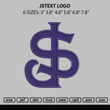 Jstext Logo Embroidery File 6 sizes