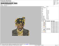Juice Wrld Art Embroidery File 4 size