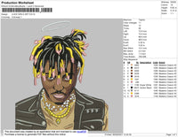 Juice Wrld Art Embroidery File 4 size