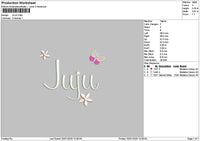Jujutext Embroidery File 6 sizes