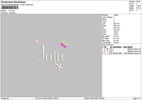 Jujutext Embroidery File 6 sizes