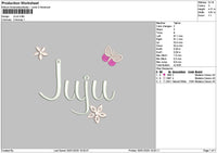Jujutext Embroidery File 6 sizes